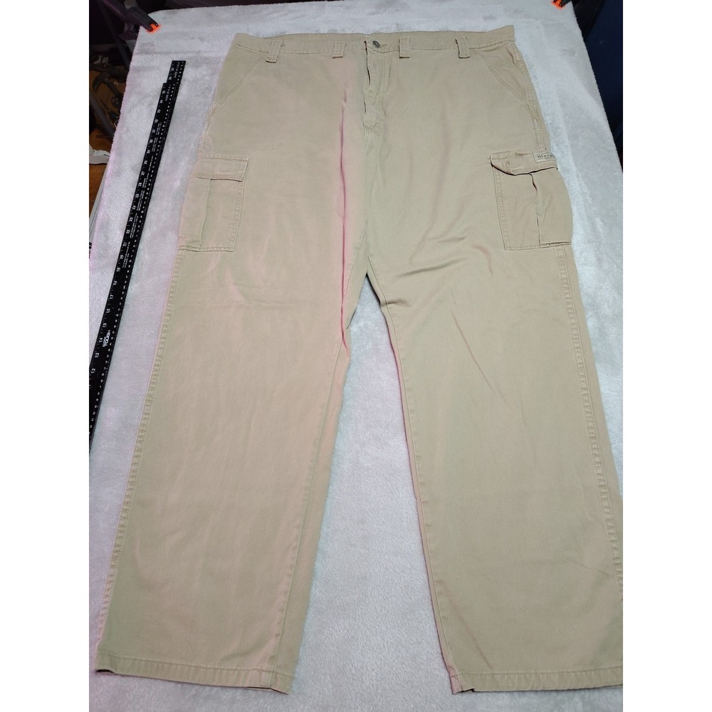 Wrangler Cargo Pants Men 44x32 Beige Work Durable Classic Pockets Cotton Comfort